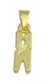 Pingente folheado a ouro em forma de prendedor de roupas