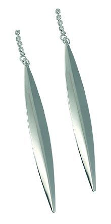 Brinco folheado a prata com strass